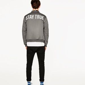 Zara Man Stay True Bomber Jacket